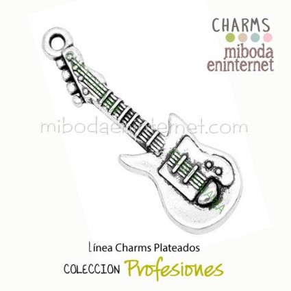 Charm Guitarra retro plateado