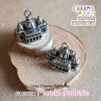 Charm Castillo 3D plateado