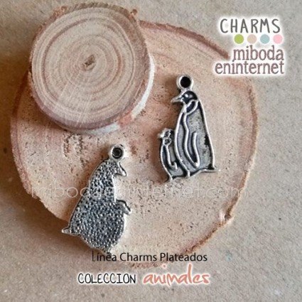 Charm Pinguinos plateado