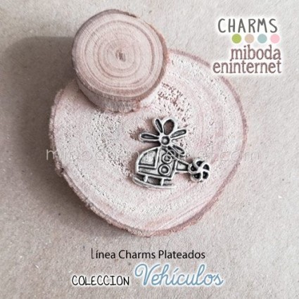 Charm Helicóptero plateado