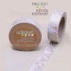 Washi tape HOJAS gris