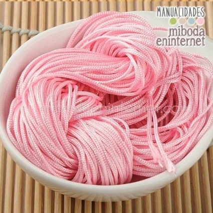 Cuerda nylon trenzado 1mm rosa bebe 26mts