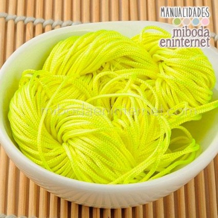 Cuerda nylon trenzado 1,5mm amarillo fluor 12mts