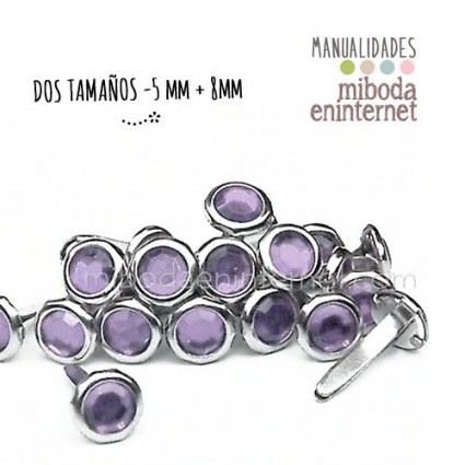 40ud Encuadernador cabeza rhinestone lila 