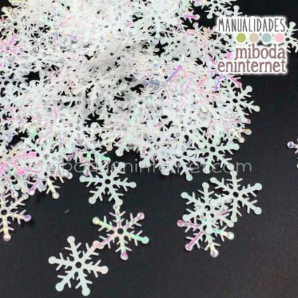 Confetti plata copo nieve iridiscente 50 ud