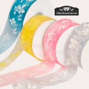 Rollo 23MTS Cinta Organza Fantasía Mariposas 4 cms