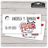 Etiqueta Detalle Boda Chicas de la mano