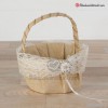 Cesta arras burlap con blonda y broche de perlas