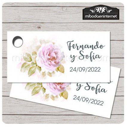 Etiqueta Detalle Boda Peonia