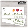 Etiqueta Detalle Boda T645 Flores Colores