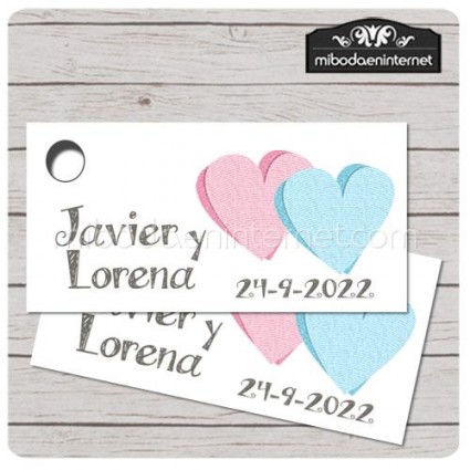 Etiqueta Detalle Boda T652H Lovers