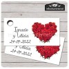 Etiqueta Detalle Boda T602 Rosas Corazon