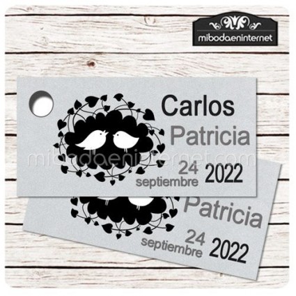 Etiqueta Detalle Boda Plata T784H