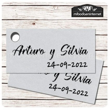 Etiqueta Detalle Boda Plata T773H