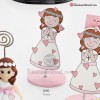 Sujeta tarjetas Niña Comunión Corazones Madera