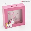 Hucha madera rosa unicornio