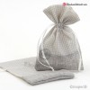 Saquito yute / vichy beige 10x14,5 cm
