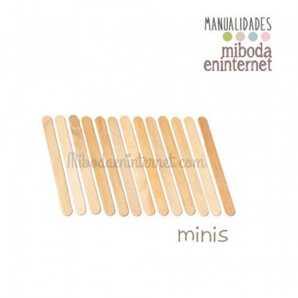 Palos planos mini de madera tono natural 7,5x 0,7 cm