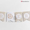 Banderola Letras beige guirnalda