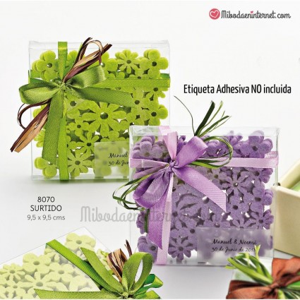 Posavasos Fieltro Flores Verde / Purpura