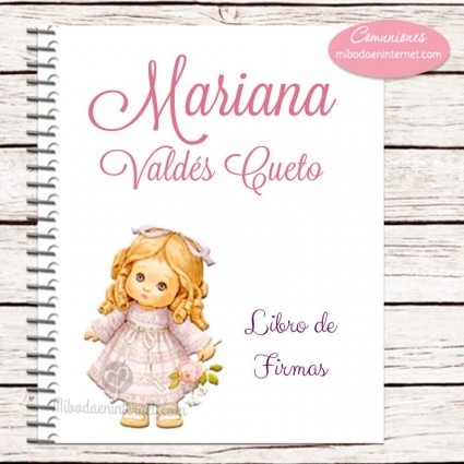 Libro Firmas Primera Comunión portada personalizada