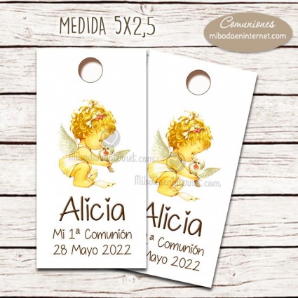 Vela personalizada para niña Comunión con Angelito