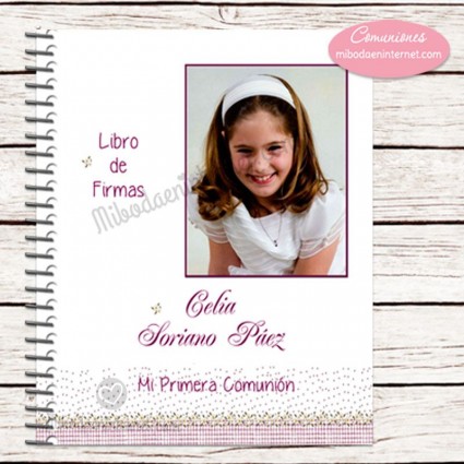 Libro de Firmas Primera Comunión portada con fotografía