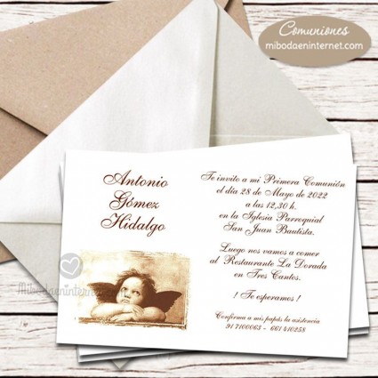 Invitación Primera Comunión Angel Raffaello