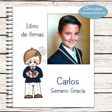 ▷ Libro De Firmas Comunión Personalizado De Madera - Modelo