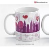 Reverso sin personalizar de la taza Viajes y Corazones