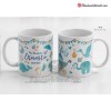 Taza Bautizo Bebé Celeste con caja regalo