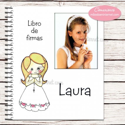 Libro de Firmas Primera Comunión con foto modelo Lucia