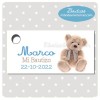 BA176T Etiqueta Detalle Bautizo Osito peluche