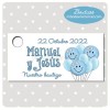 Etiqueta Detalle Bautizo Gemelos/Mellizos