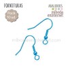 10 ud Ganchos pendientes 20mm azul turquesa