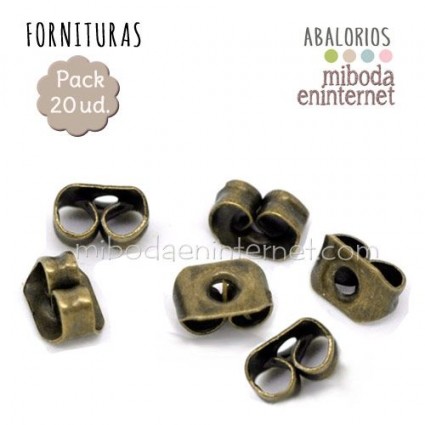 20ud Tope pendiente metal bronce 5x4