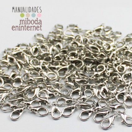 5 ud Plata mate 12x6 mm Cierre mosquetón lágrima