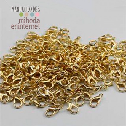 5 ud dorado champagne 12x6 mm Cierre mosquetón lágrima