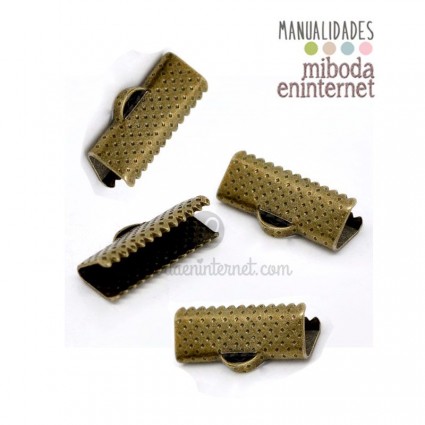 4 ud Terminal grapa dentada bronce 16x8