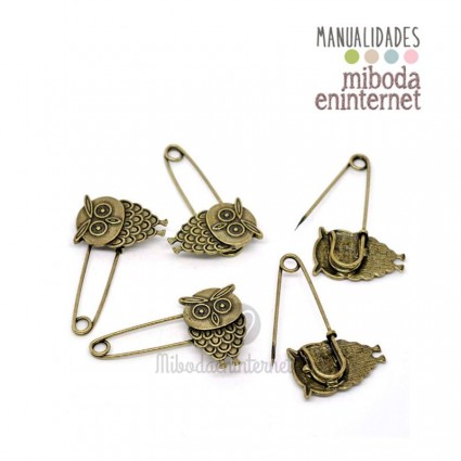 Imperdible metal bronce Buho