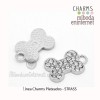 Charm Strass plateado hueso 21x14mm