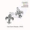 Charm Strass plateado flor de Lys 24x16mm