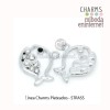 Charm Strass plateado pez 21x20mm