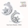 Charm Strass plateado Luna con estrella 22x15mm