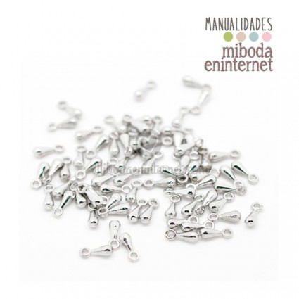 5 ud bolita terminal extensión cadena o pulsera metal plata brillante