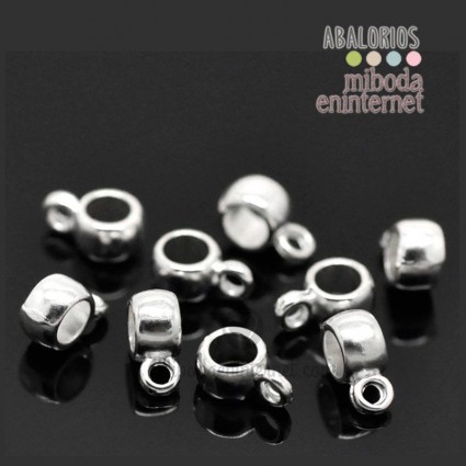 Adaptador metal a europeo pandora acrílico plata11x8mm 