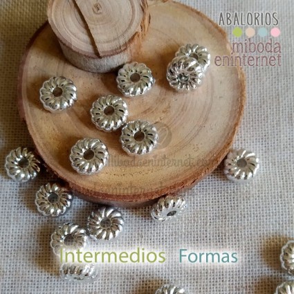 Intermedio acrílico aro girado siver plated 8mm