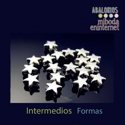 Intermedio acrílico estrella 5 puntas 6x3mm