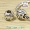 Charm Europeo metal plata balon futbol