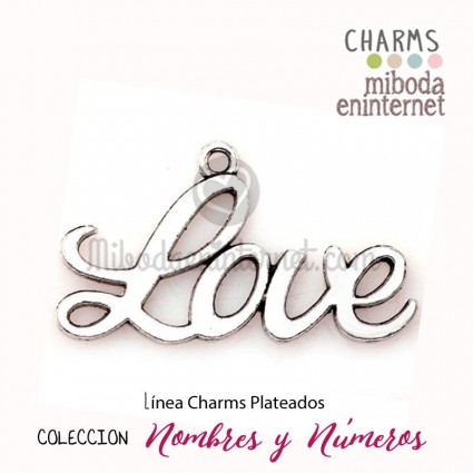 Charm colgante letras LOVE plateado